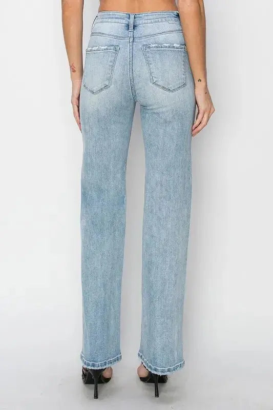 RISEN High Rise Straight Jeans for Effortless Style - Love Salve